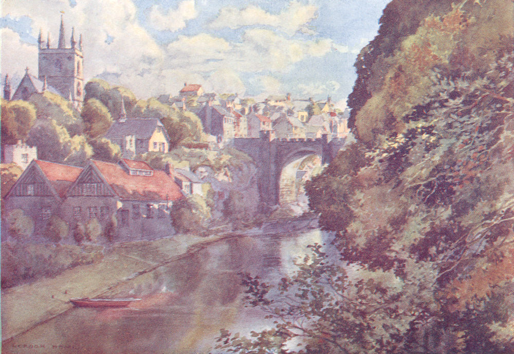 YORKS. Knaresborough 1908 old antique vintage print picture